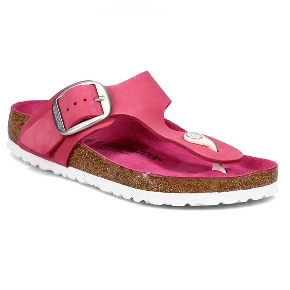 Birkenstock Gizeh Big Buckle Fuchsia Tulip Nubuck women’s size 9 - Picture 2 of 11